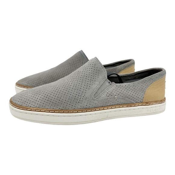 Ugg Adley Perforated Suede Slip On Low-Top Sneaker Gray Sz 7 - Picture 2 of 15